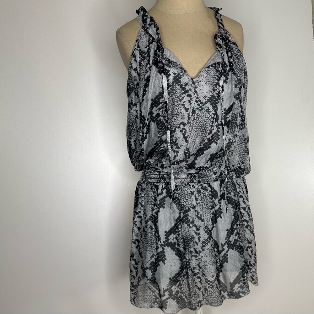 Sofia Snake Print Elastic waist short mini dress. One size fits all.